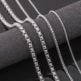 thumbnail image 1 of 5pcs/lot Stainless Steel Square Rolo Link Chain Box Chain Necklace for Men Women, 1 of 9