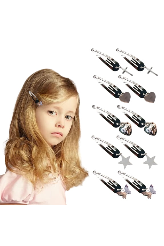5pcs metal pendant clip with side clips for women's hair accessories Y2K hair accessories-style:style2;