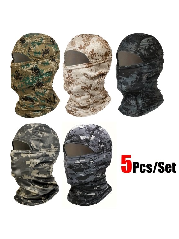 5pcs (or set) Unisex UPF Sun Protection & Breathable Full Face & Neck Cover - Multi-Functional for outdoor sports, Cycling, Motorcycling, Skiing, Hiking - Suitable for Running, Fishing, Helmets,