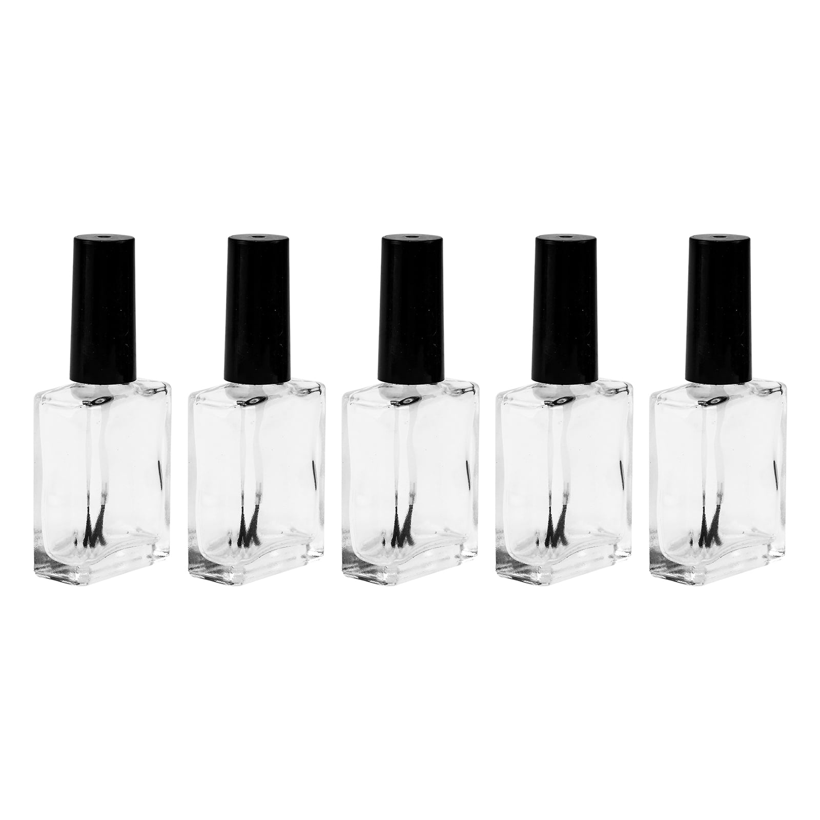 5pcs/pack 15ml Empty Nail Polish Bottle with Brush Inside Clear Nail