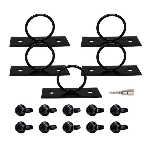 5pcs/pack Black Wall Hook for Hanging Items Black Rings Rope Support Hook Large Capacity Hook for Multiple Spaces