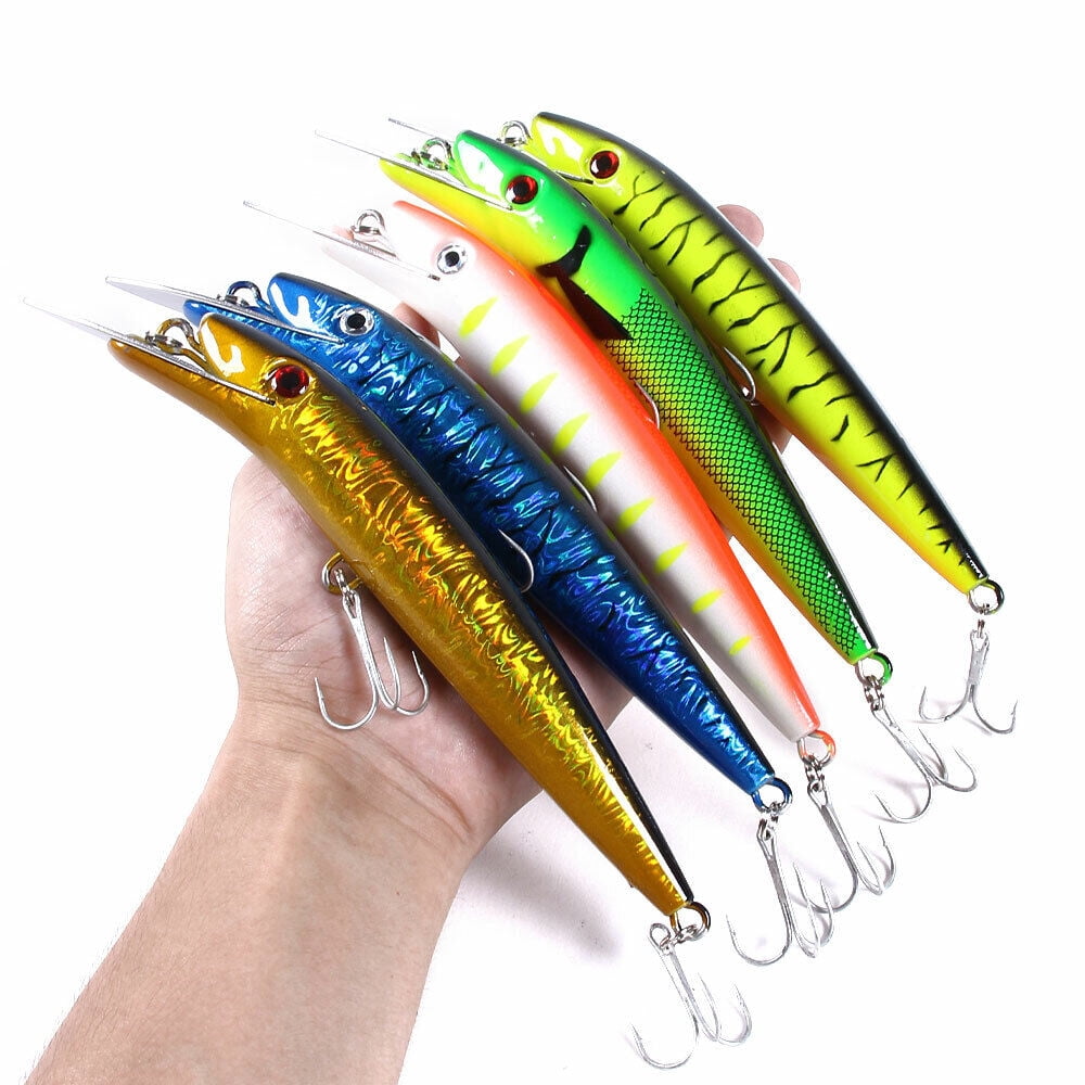5pcs/set 20cm/45g Trolling Bait Minnow Fishing Lure Bass Swimbait Tackle Wobbler
