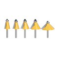 thumbnail image 1 of 5pcs/set 8mm Chamfer Bevel Router Drill Bit 11.25 15 22.5 30 45 Degree Countersink Woodworking Tools, 1 of 5