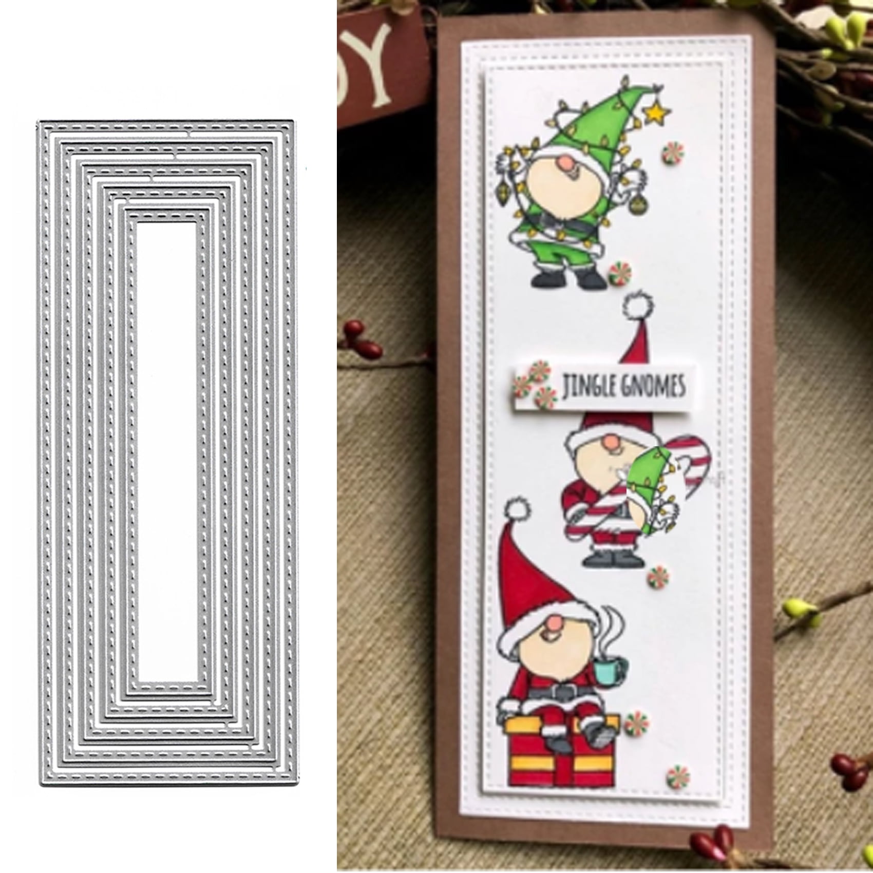 5pcs/set Dotted Rectangular Rrame Metal Die Cuts, Rectangle Frame ...