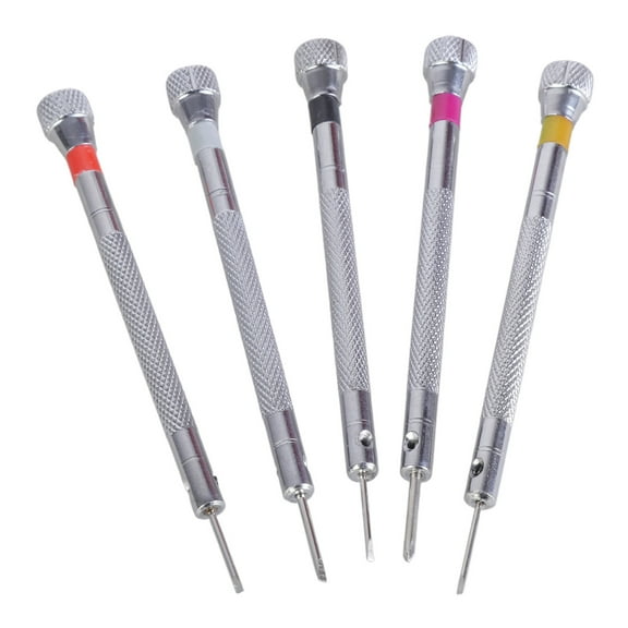 5pcs/set Essential Precise Aluminum Screwdriver Kits 0.8-1.6mm Suitable For Watches Home Repair Professional Maintenance