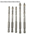 thumbnail image 1 of 5pcs/set Four-Flute Eccentric Drill Bits Drilling Glass Tile Punching Triangle Drill Bit For Tile,glass,cement,granite,concrete, 1 of 11