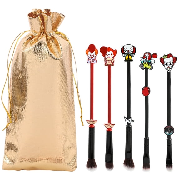 5pcs/set Halloween Clown Makeup Brush Joker Cartoon Cosmetic Tools