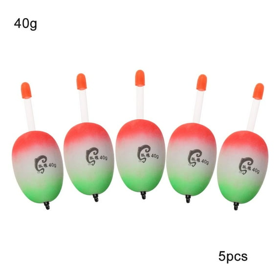 5pcs/set High Quality Hot Luminous Bobber Eva Foam Fishing Night Float Light Stick Ball Boia 40G