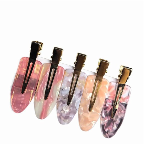 5pcs/set Japanese and Korean New Style Girl Seamless Clip Sakura High-end Makeup Hair Clip Side Clip Simple One-word Clip Pink Duckbill