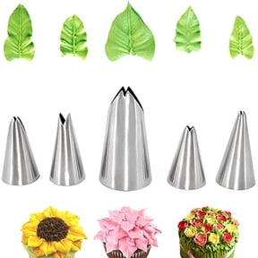 5pcs/set Leaf Piping Icing Nozzles,Stainless Steel Cake Decorating Tips Set , DIY Baking Supplies Cake Decorating Tools