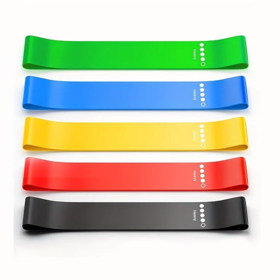 5pcs/set Portable Purple-Haired Gradient Fitness Resistance Bands - Elastic Strength Training Equipment for Yoga, Gym, Pilates | Light Tension, Stackable Design, Mixed Colors, Women'S Weightlifting,
