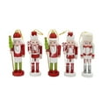 5pcs/set Wood Nutcrackers Puppet Glitter Soldier Doll Pendant Crafts
