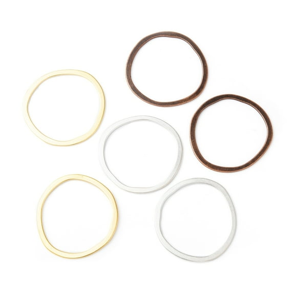 5pcs style Alloy Linking Rings Mixed color 51x49x1.5mm