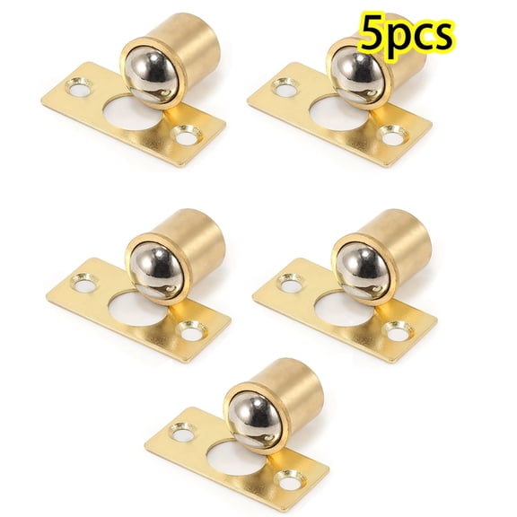 5pcs wardrobe door ball fasteners, ball bearing door latches, adjustable spring ball locks, brass inset ball latches - suitable for closet doors.