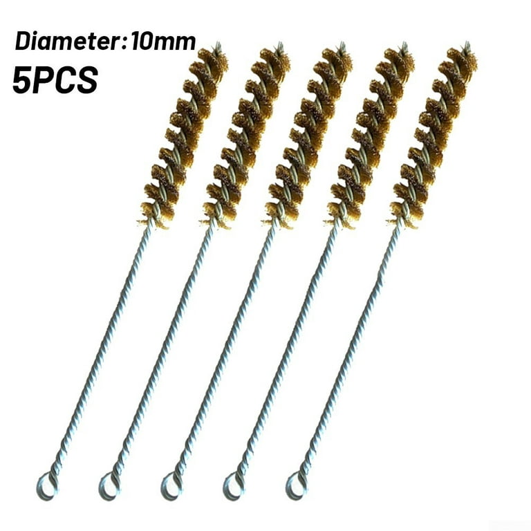 1*5pcs Pipe Cleaner Cleaning Brush Small Brass Wire Brush Tube Cylinder  Durable