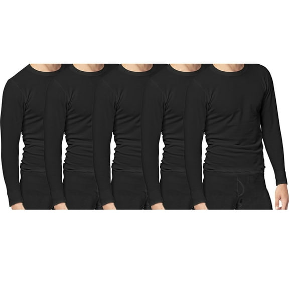 5pk Mens Thermal Shirt Waffle Knit Cotton Underwear