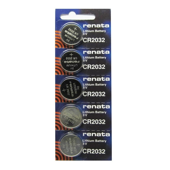 5pk Renata Coin Cell Battery CR2032 3V Lithium Compatible with CR2032, DL2032