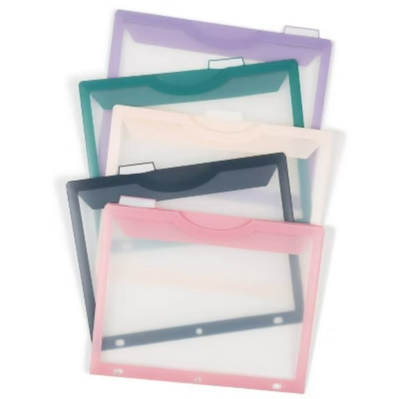 5pk Tabbed Dividers Single Pocket Clear View