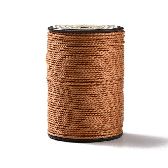 5rolls Round Waxed Polyester Thread String Micro Macrame Cord Twisted Cord for Leather Sewing Stitching Peru 0.8mm about 54.68 Yards(50m)/Roll