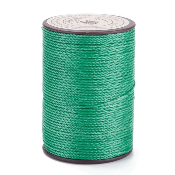 5rolls Round Waxed Polyester Thread String Micro Macrame Cord Twisted Cord for Leather Sewing Stitching Turquoise 0.8mm about 54.68 Yards(50m)/Roll