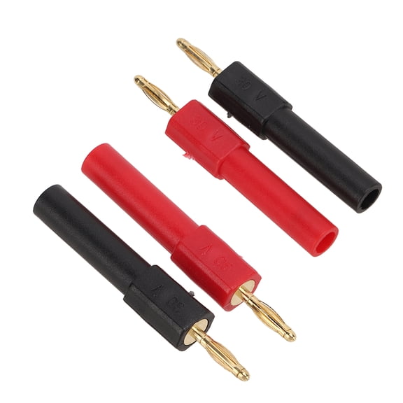 5set Banana Plug Adapter PA Brass Material 2mm/0.08in Male to 4mm/0.16in Female Red Black Connector
