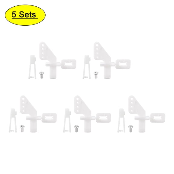 5sets 4-Hole Nylon Pin Control Horns and Clevis Kit Model Airplane Electric Aircraft RC Fixed-Wing DIY Parts