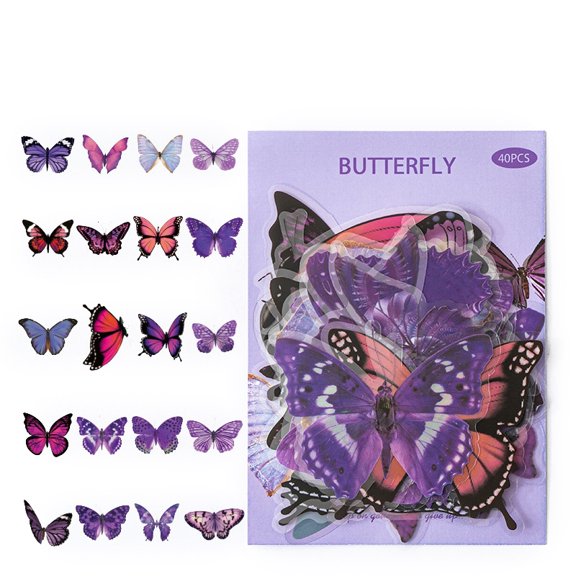 5sets 40pcs Nature Theme PVC Sticker Self-adhesion for Suitcase Skateboard Refrigerator Helmet Mobile Phone Shell Scrapbook Material Indigo Packing: 195x95mm 40pcs/set