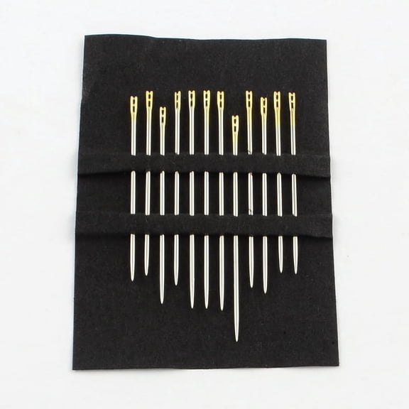5sets Iron Pins Self-Threading Needles & Golden 36~42mm Pin: 0.8mm 12pcs/set