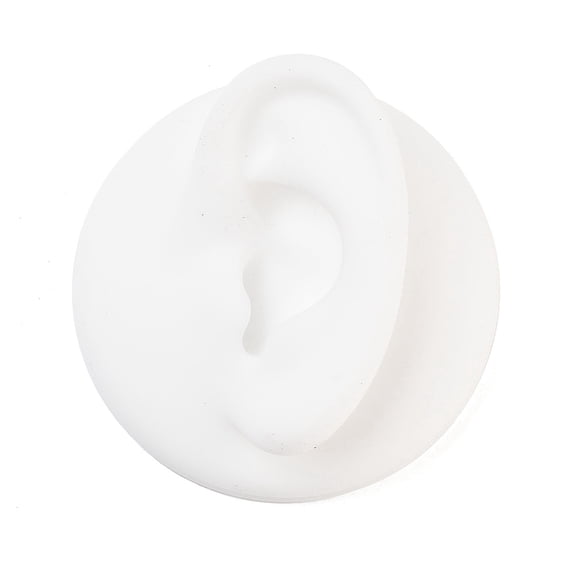 5sets Left Soft Silicone Ear Displays Mould Earrings Ear Stud Display Teaching Tools for Piercing Suture Acupuncture Practice White 6.4x2.5cm