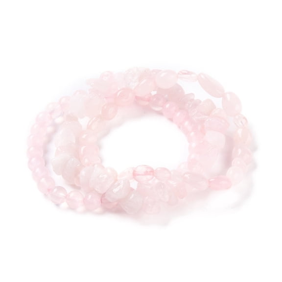 5sets Natural Rose Quartz Stretch Bracelets Stackable Bracelets Round & Chips Shapes 1/4~1/2 inch(0.6~1.3cm) Inner Diameter: 2-1/8~2-1/4 inch(5.5~5.7cm) 3pcs/set