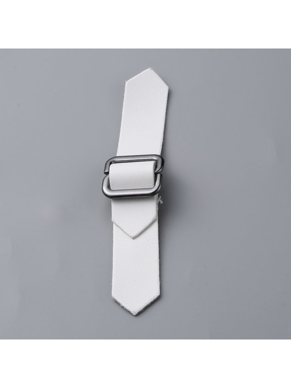 5sets PU Leather Buckles Tab Closures Cloak Clasp Fasteners with Zinc Alloy Findings White 73~107x14.5x8mm