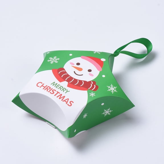 5sets Star Shape Christmas Gift boxes with Ribbon Gift Wrapping Bags for Presents Candies Cookies Green 12x12x4.05cm