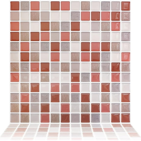 5sheets PET Self-Adhesive Mark Pattern Paper Wall Stickers for Shelf Liner Dresser Drawer Locker Square Colorful 235x235x1mm