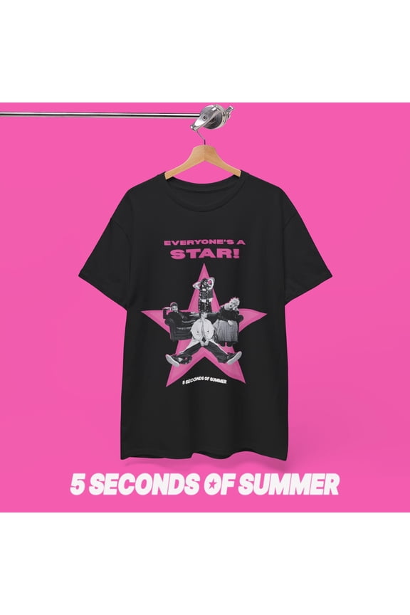 5sos Everyone's a STAR! t-shirt | 5 Seconds of Summer Fan Art Tee | 5SOS Album Shirt | Unofficial Band Merch Gift;