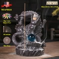thumbnail image 1 of 5star-AsianArtist Backflow Incense Burner, Ceramic, Dragon Waterfall, Cone Incense, with 1pc Burner, 40pcs Cones & 50 Sticks, Brown, 1 of 7