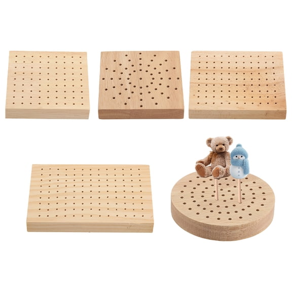 5styles Wooden Cake Pop Stand Display Oak Wooden Clay Figurines Display Trays for DIY Craft Pottery Clay Model Pick Displays Wheat