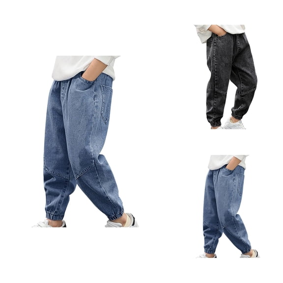 5t Pants Boys Denim Jeans Spring/Fall 2025 – Loose Fit Dad Pants for Big Kids, Edgy Streetwear Casual Long Pants, Stylish for School & Urban Exploration