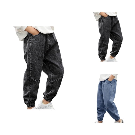5t Pants Boys Denim Jeans Spring/Fall 2025 – Loose Fit Dad Pants for Big Kids, Edgy Streetwear Casual Long Pants, Stylish for School & Urban Exploration