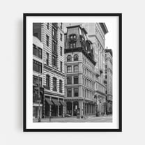 5th & 19th, Flatiron B&W - Manhattan New York Photography Black Framed Wall Art Print 16 x 20 inches