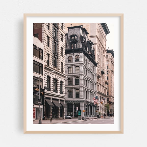 5th & 19th, Flatiron - Manhattan New York Photography Architecture Cityscape Street Photography Vintage City Oak Framed Wall Art Print 6 x 8 inches