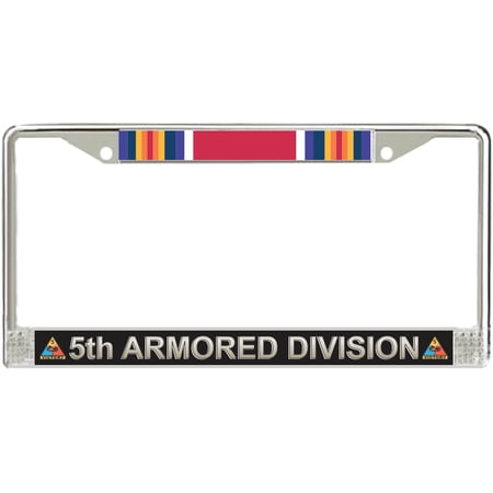 5th Armored Division WW2 Veteran Service Ribbon License Plate Frame