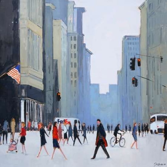 5th Avenue - New York Canvas Art - Jon Barker (24 x 24)