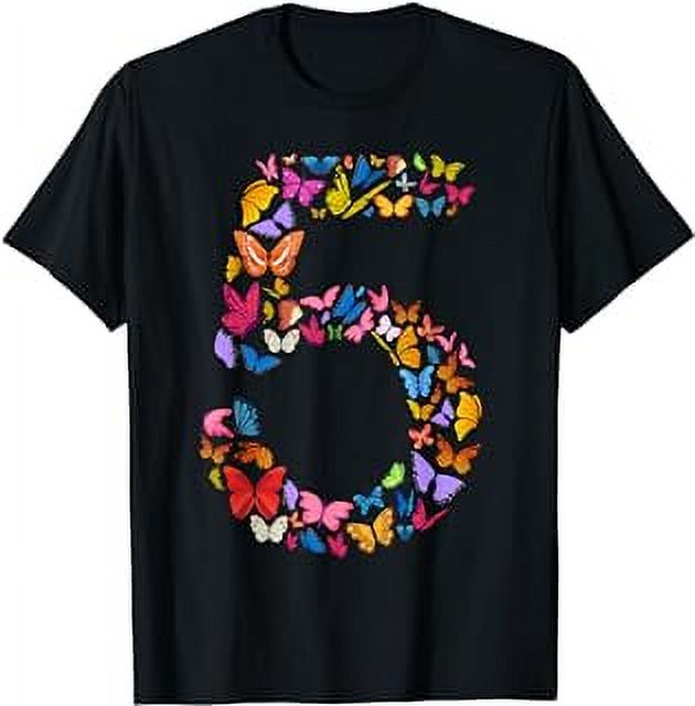 5th Birthday Butterflies 5 Years Old Girls Butterfly Lover T Shirt
