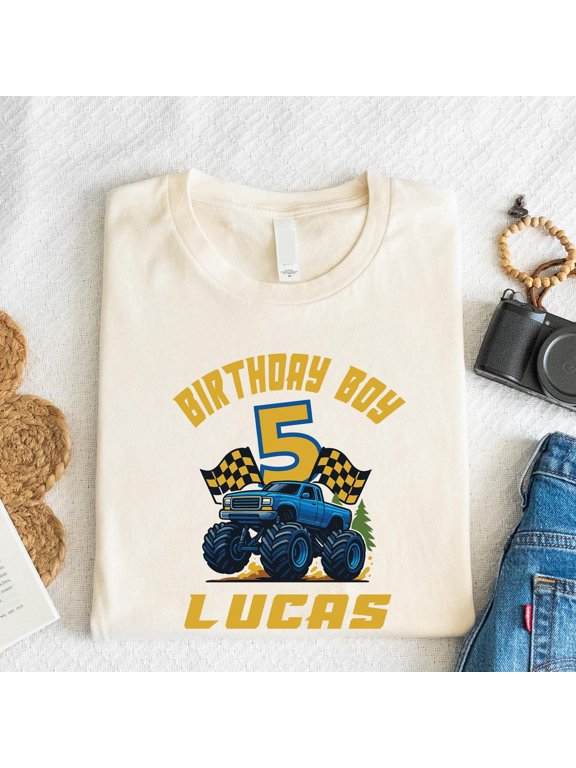 5th Birthday Monster Truck Pit Crew Family T-Shirt