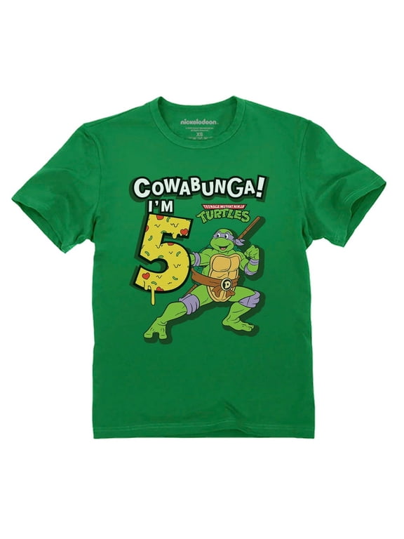5th Birthday Shirt TMNT Mutant Ninja for Boys Youth Kids T-Shirt Medium Green