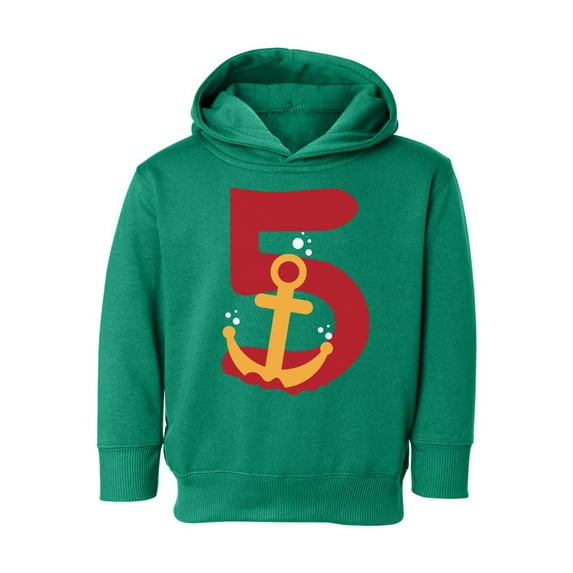 5th Birthday Toddler Hoodie Anchor Five Boys Girls Cute Hoodie I'm Five Anchor Fleece Hooded Sweatshirt for Kids