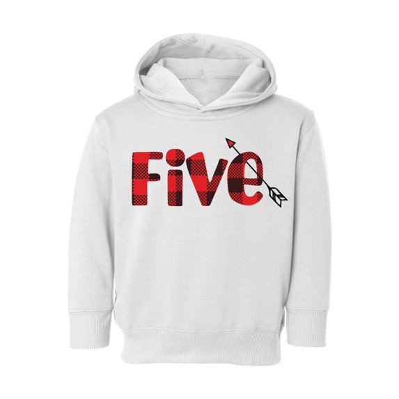 5th Birthday Toddler Hoodie Red Five Boys Girls Cute Hoodie I'm Five Red Five Fleece Hooded Sweatshirt for Kids