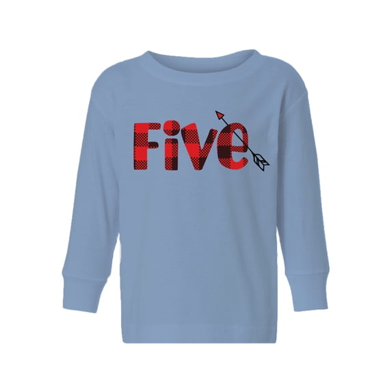 5th Birthday Toddler Long Sleeve Shirt I'm Five Boys Shirt Girls T-Shirt Red Five Kids T-Shirt