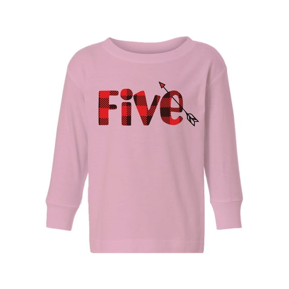 5th Birthday Toddler Long Sleeve Shirt I'm Five Boys Shirt Girls T-Shirt Red Five Kids T-Shirt