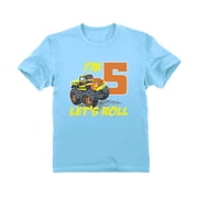 5th Birthday Truck Theme Tstars T-Shirt - Perfect Gift for 5 Year Old Boys - Kids Fun Themed Birthday Apparel - Unique Truck Design Tee for Five Year Old Celebrations